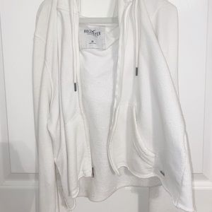 HOLLISTER WHITE CROPPED JACKET